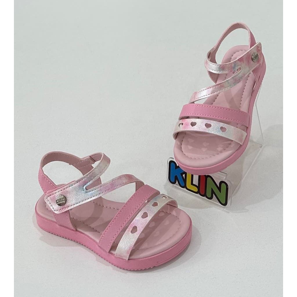 Sandália Infantil Menina Klin Rosa Confortável Moda Kids 421056