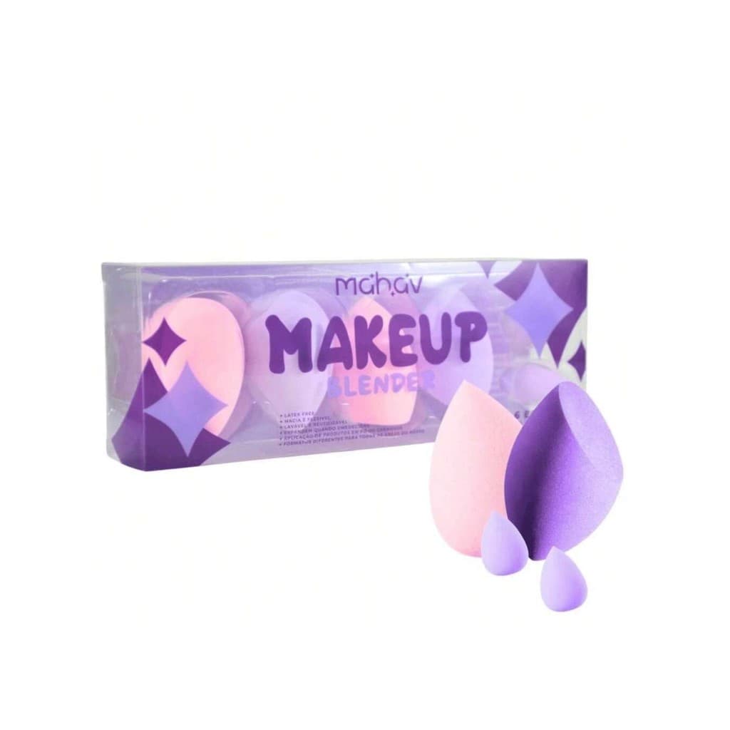 Kit Makeup Blender 06 Esponjas Maquiagem Mahav