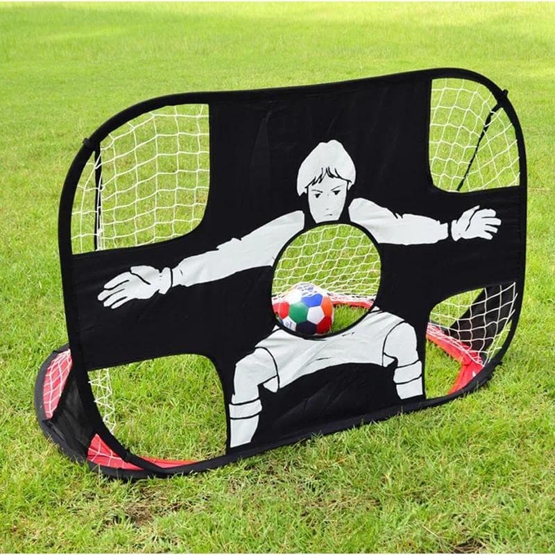 2 Em 1 Crianças Portão De Futebol Net Dobrável Gol Bola Prática Treinamento Adolescente Durável Alvo Tiro Objetivo