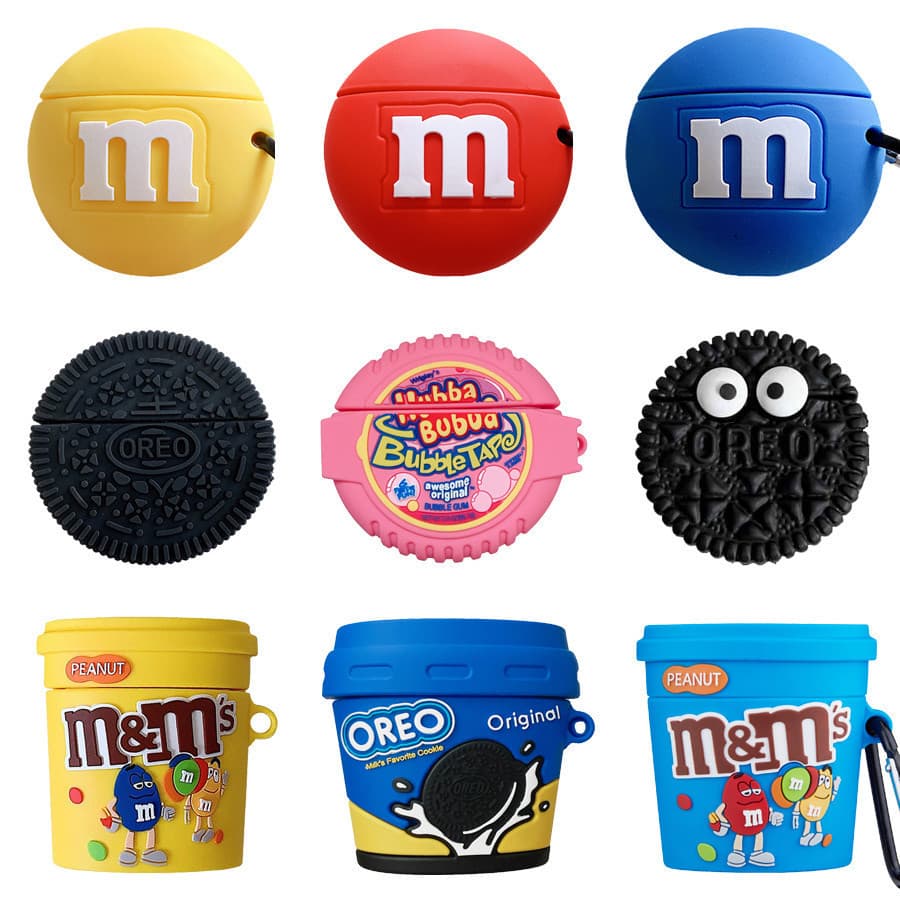 Capa protetora de borracha para AirPods Pro 2/3 geração, em formato de biscoito de chocolate, marca Apple, silicone, mod