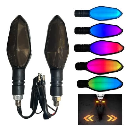 Direccionales Universales Traseras Colore Luz Led Para Motos