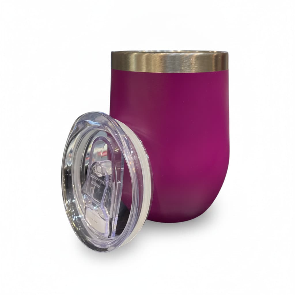 Copo Cuia Térmica Portátil Aço Inox 360ml Roxo com Tampa Vedada para Bebidas Quentes e Frias