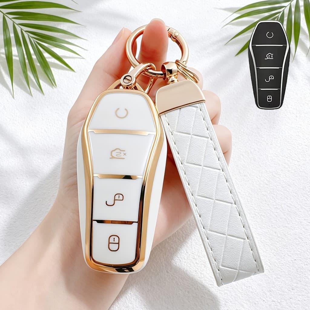 Capa De Chave Remota De Carro Com Chaveiro Para BYD Song Plus Atto3 Han EV Tang DM Qin Indian Dolphin Seal Etc Inteligen