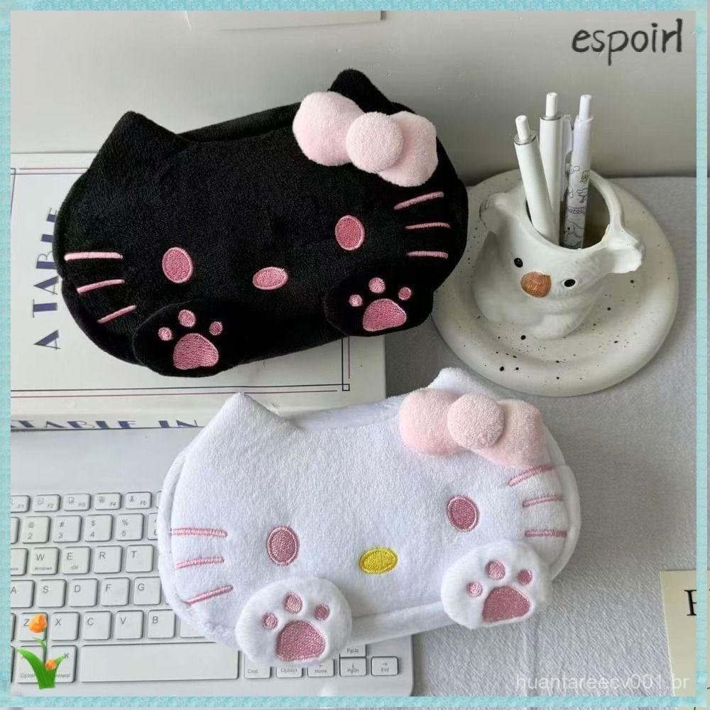 Bolsa De Caneta ESPOIR , Lápis De Design Com Zíper Hello Kitty , Papelaria Multifuncional De Pelúcia De Grande Capacidad