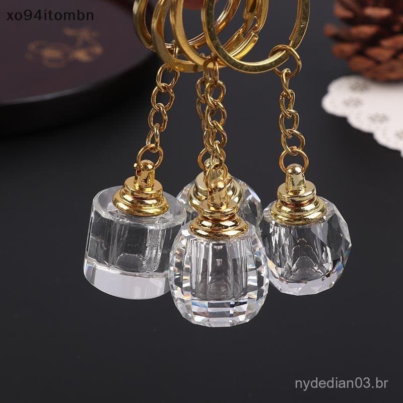 itens Elegante Mini Garrafa De Perfume De Vidro Chaveiro Portátil Recarregável Com Tampa Presente Ideal Para Namorada ,