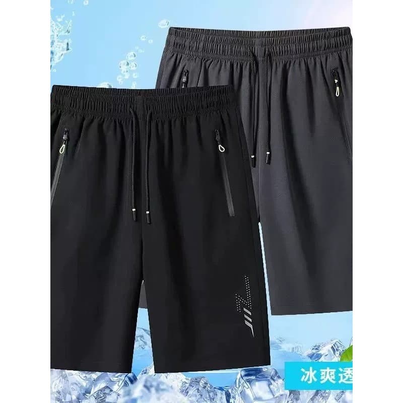 Verão gelo seda plus Size Shorts masculino mais gordura mais solto cintura alta estiramento fino Casual esportes gordo c