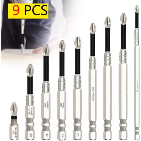 9 Pcs K5 De Bits De Chave De Fenda Magnética -Antiderrapantes Resistentes A Impactos Para Chaves Elétricas