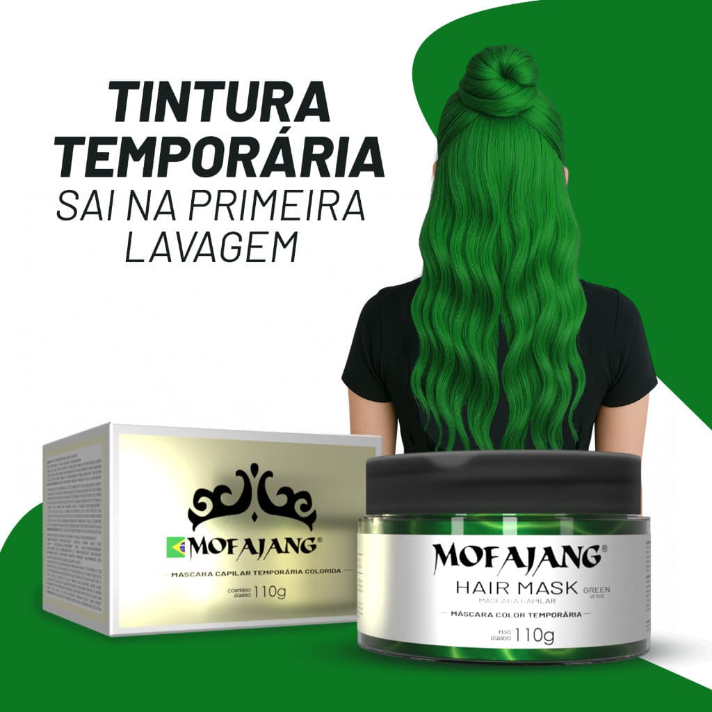Mofajang Mascara De Coloracao Temporaria - Green 110g