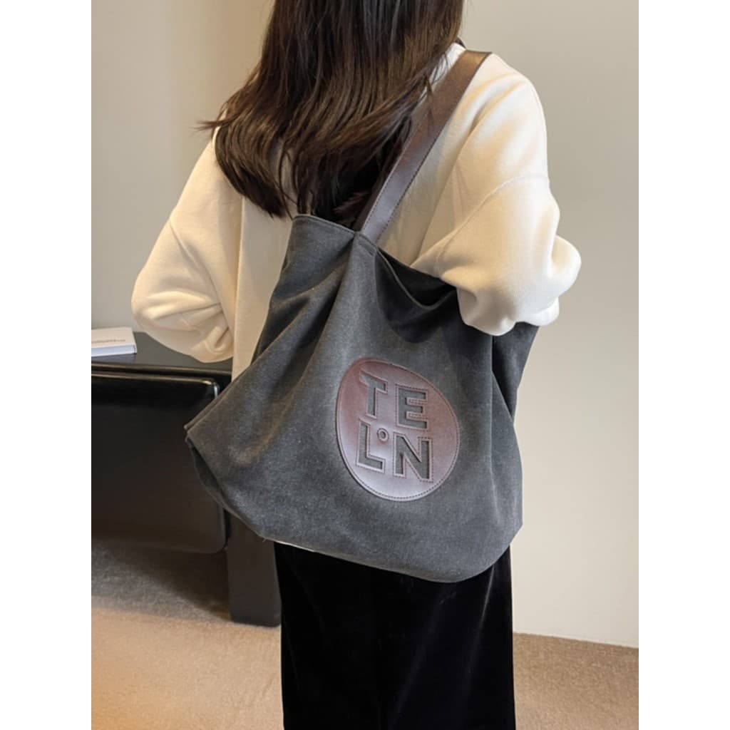 Bolsa de lona feminina novo estilo portátil bolsa de ombro de alta qualidade saco de compras Commuter trabalho All-Match