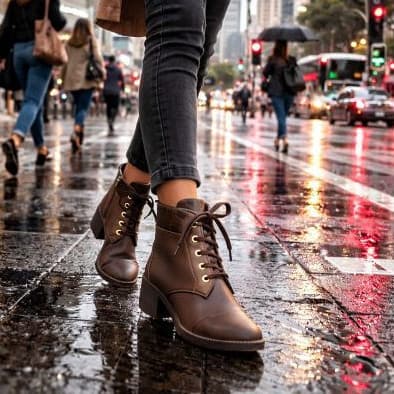 Bota Feminina ANA GIL Couro, Estilo Pronta Entrega