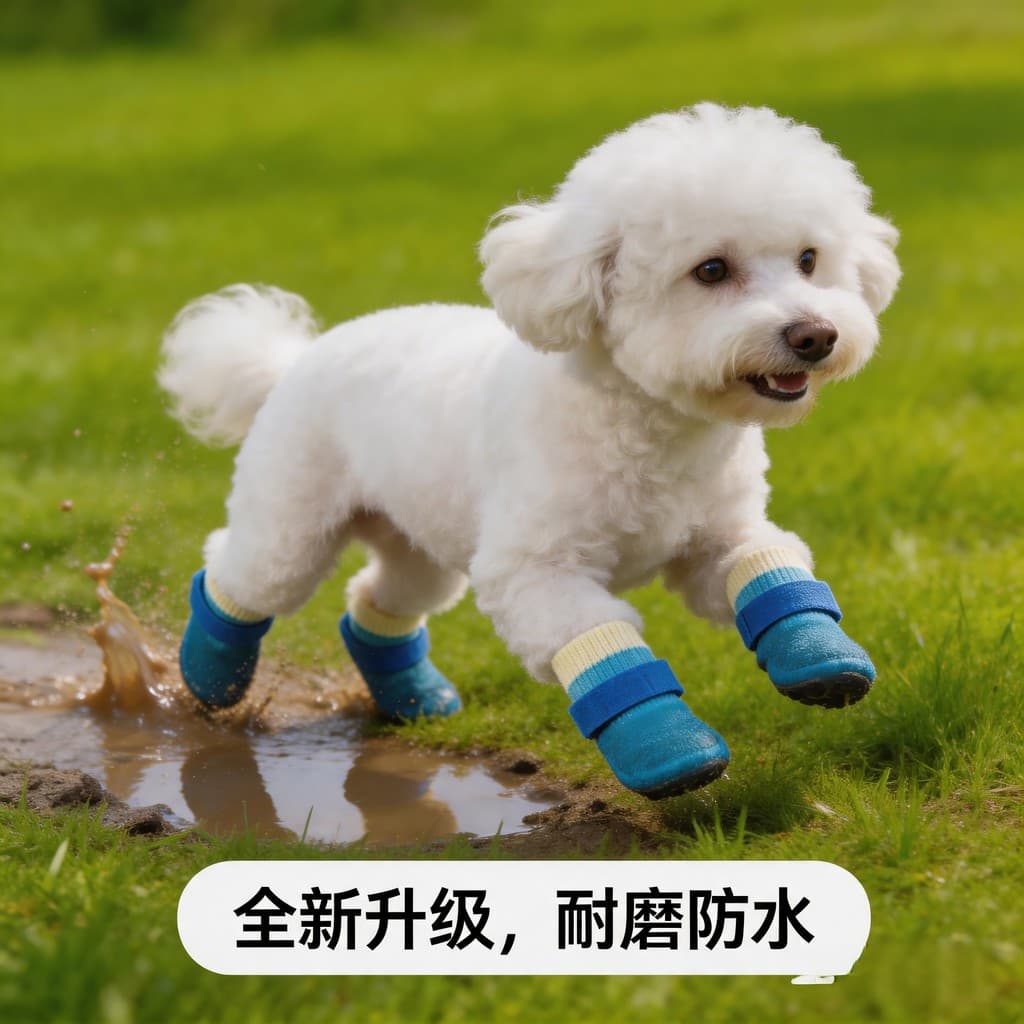 Sapatos para cães, à prova d'água, resistente ao desgaste, respirável, pequeno, Teddy, Pomeranian, Bichon, quatro estaçõ