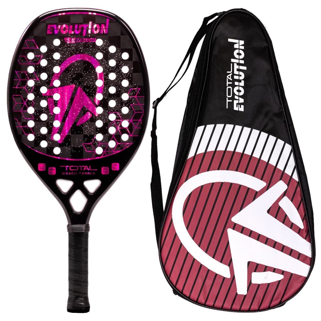 Raquete Beach Tennis Carbono 18k Total Evolution Violeta + Capa