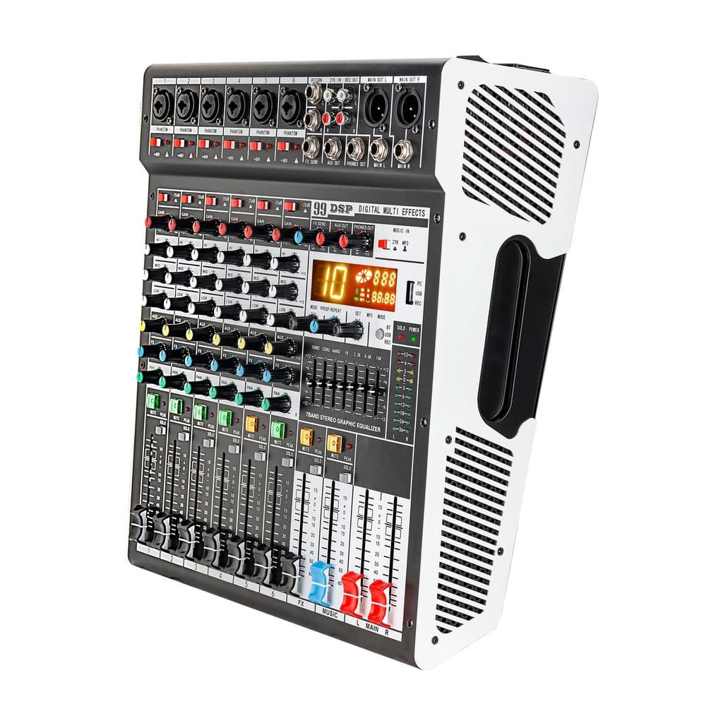 Mesa de Som Amplificada 440W Bluetooth USB Mixer Áudio Profissional com DSP 99 Efeitos ON-MX14