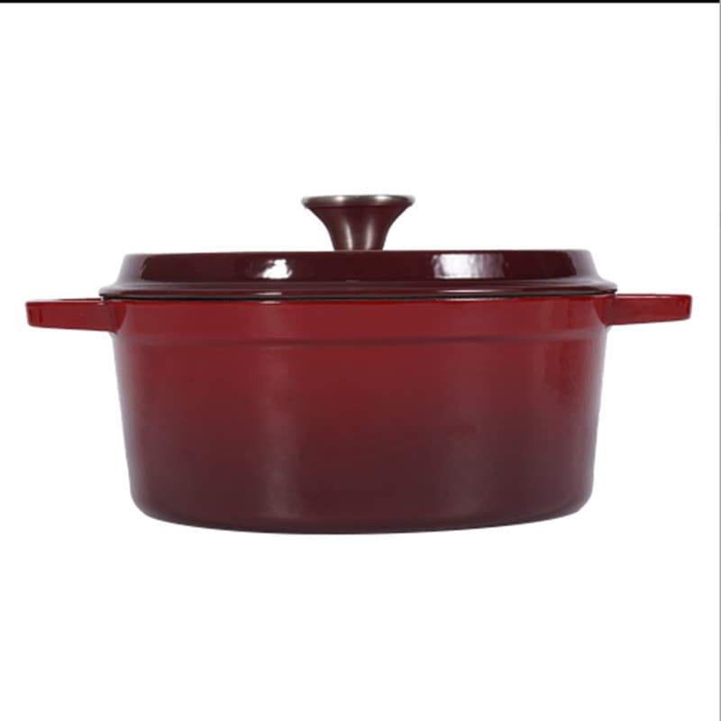 Panela de ferro fundido, panela esmaltada, antiaderente de fundo plano para uso doméstico, panela para guisados,