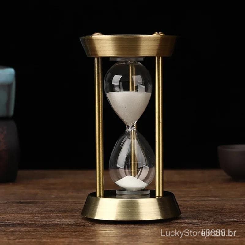 [Leyenda5] Relógio ampulheta vintage de metal artesanal de 3/5/10 minutos, ornamento decorativo para mesa de casa e escr