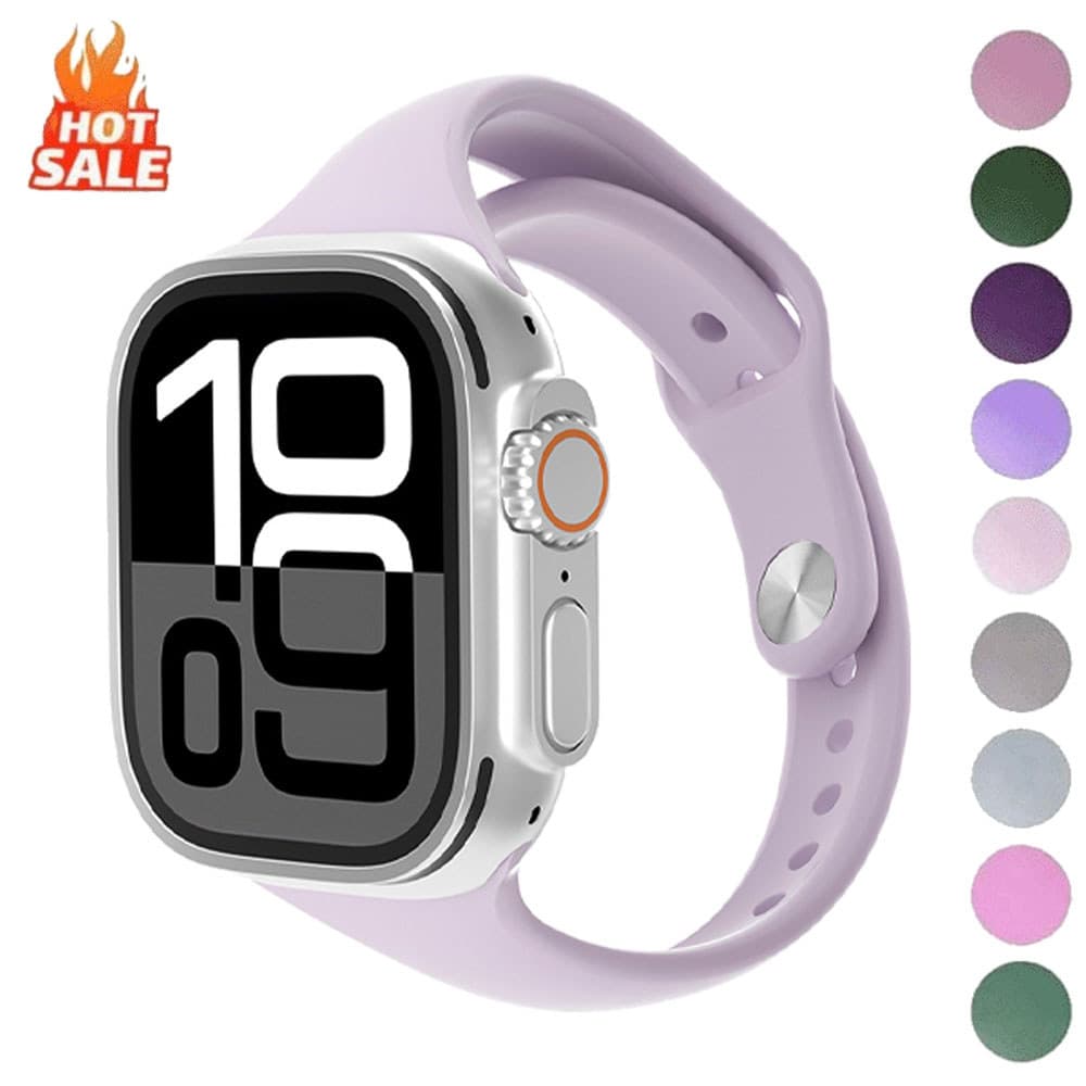Nova Pulseira De Silicone Fina Para Apple Watch Ultra 49mm iwatch Série 11 10 9 8 7 6 5 SE3 40mm 41mm 42mm 44mm 45mm 46m