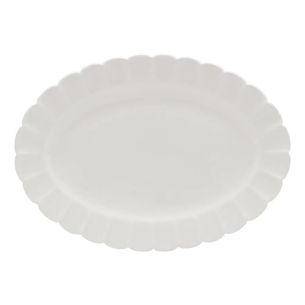 TRAVESSA PORCELANA BRANCA FLORA CAMELIA 42 CM OXFORD