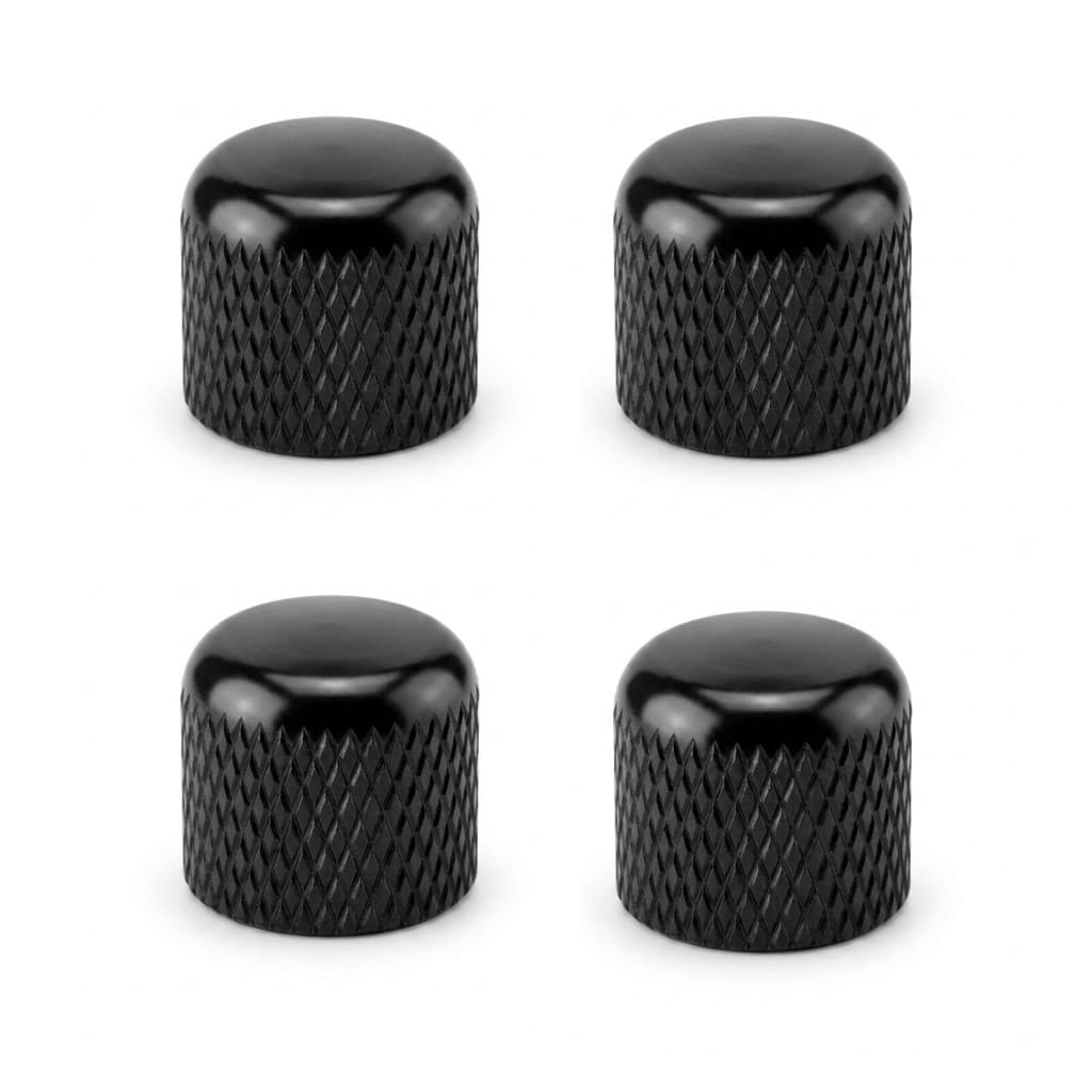 Pacote Com 04 Knob Botao Thida Preto De Pressão Push-On Para Contra Baixo e Guitarra