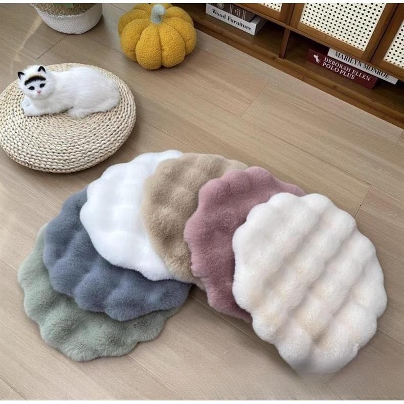 Almofada Pelúcia Gato Cachorro - Cama Pet Redonda Macia Antiderrapante 40/50/60/80cm