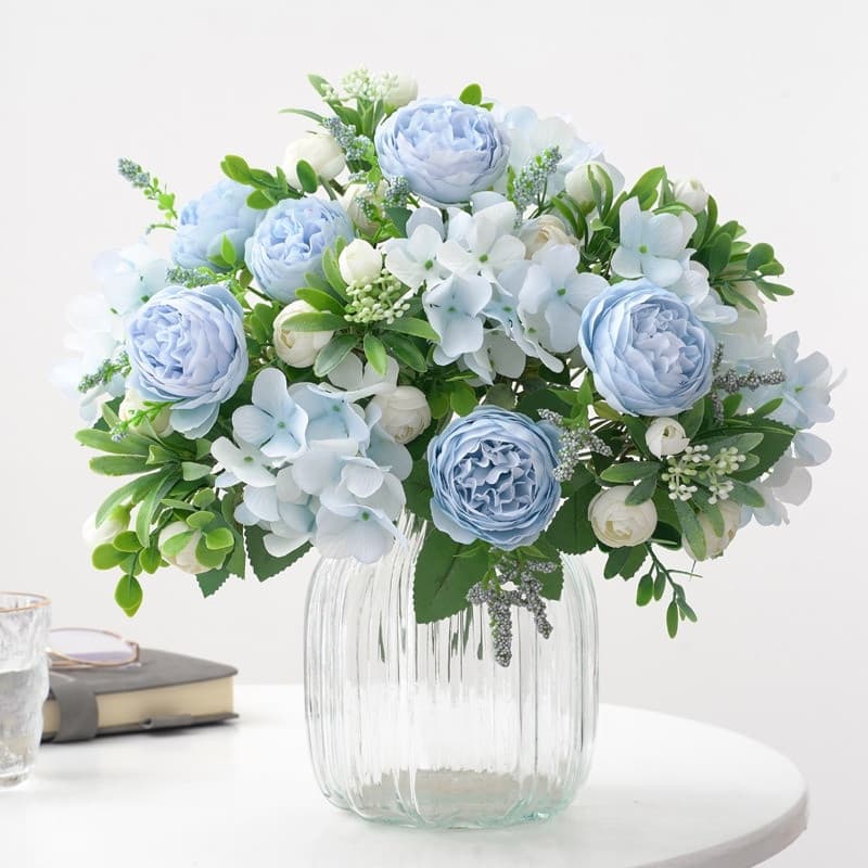 Bouquet Artificial De Flor De Seda Peônia Com 10 Flores Para Decoração De Casamento , Arranjos , Festa E Casa
