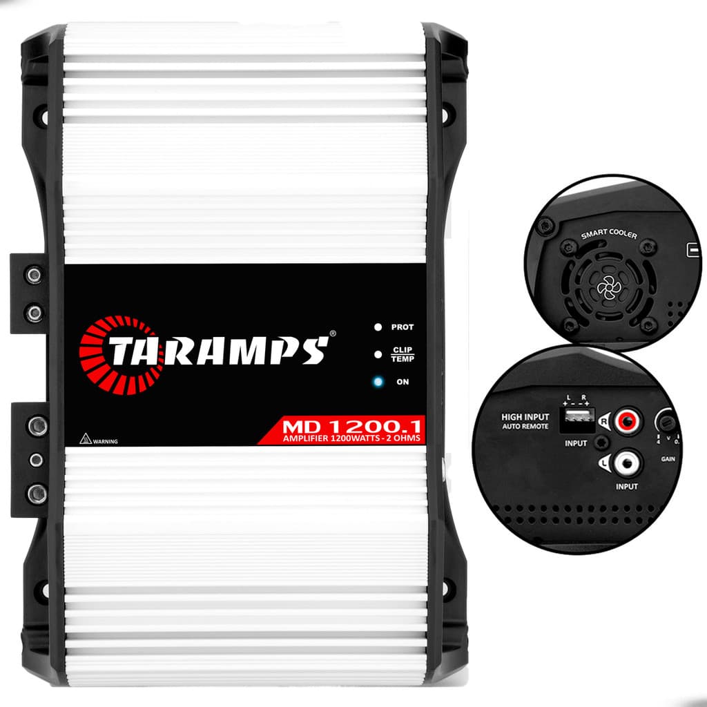 Modulo Taramps MD 1200.1 1200w RMS 2 Ohms 1 Canal Automotivo