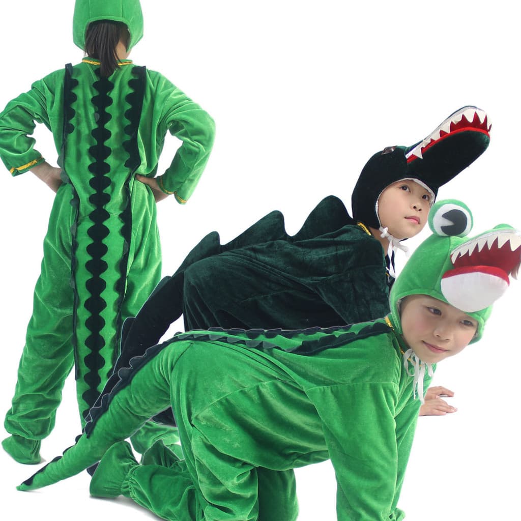 Meninos meninas crianças jovens trajes de dança estudantes adultos Drama curto Animal crocodilo trajes