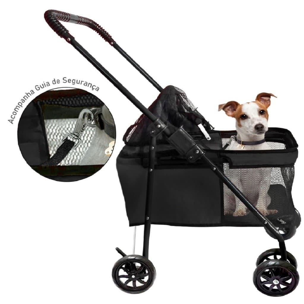 Carrinho de Passeio para PET até 15 kg. Carro Transporte Viagem Cães e Gatos - "Scorpion"