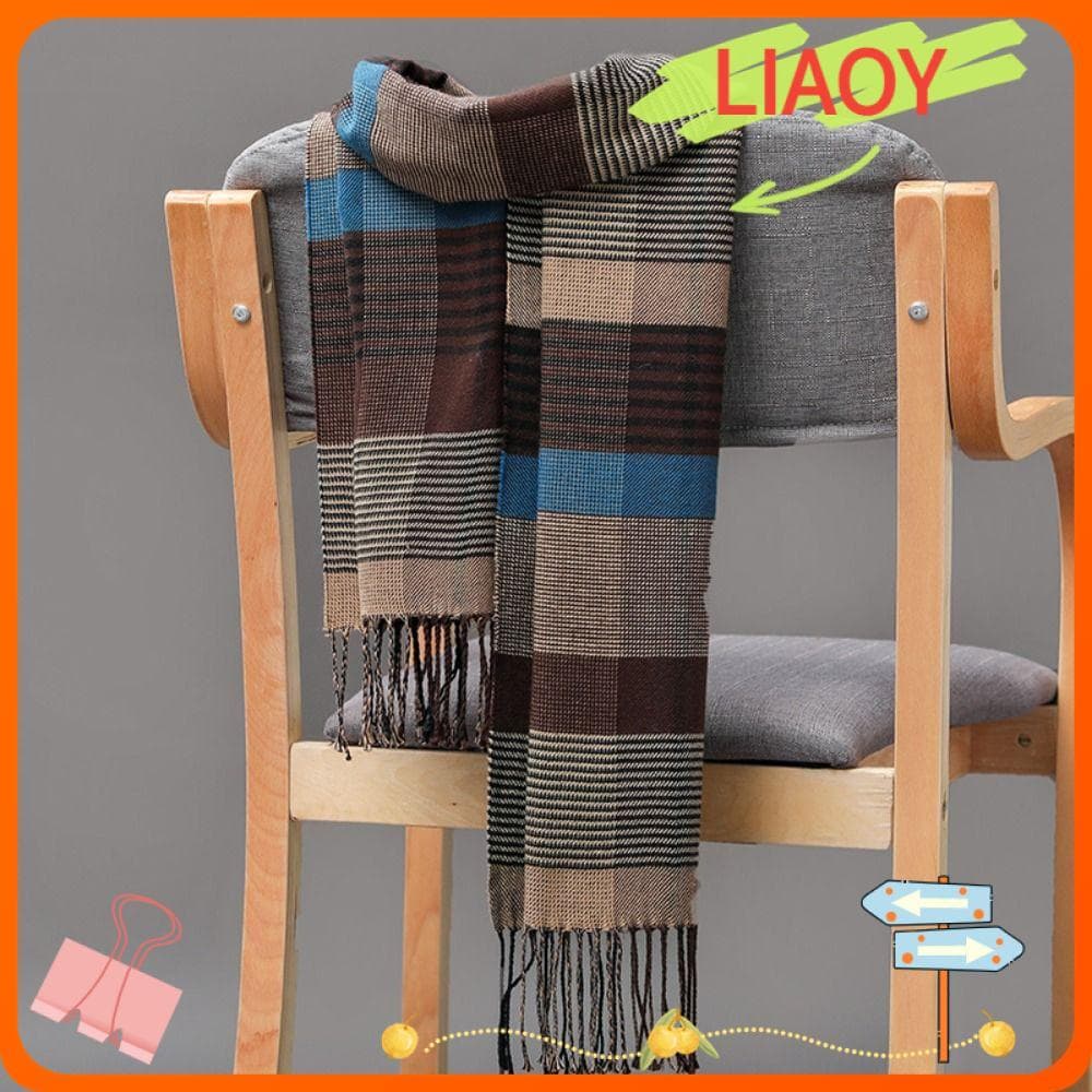 LIAOYING Lenço Masculino , Estilo Britânico Inverno Grosso Quente Cachecol Longo De Negócios , Xale Macio Para Acampamen