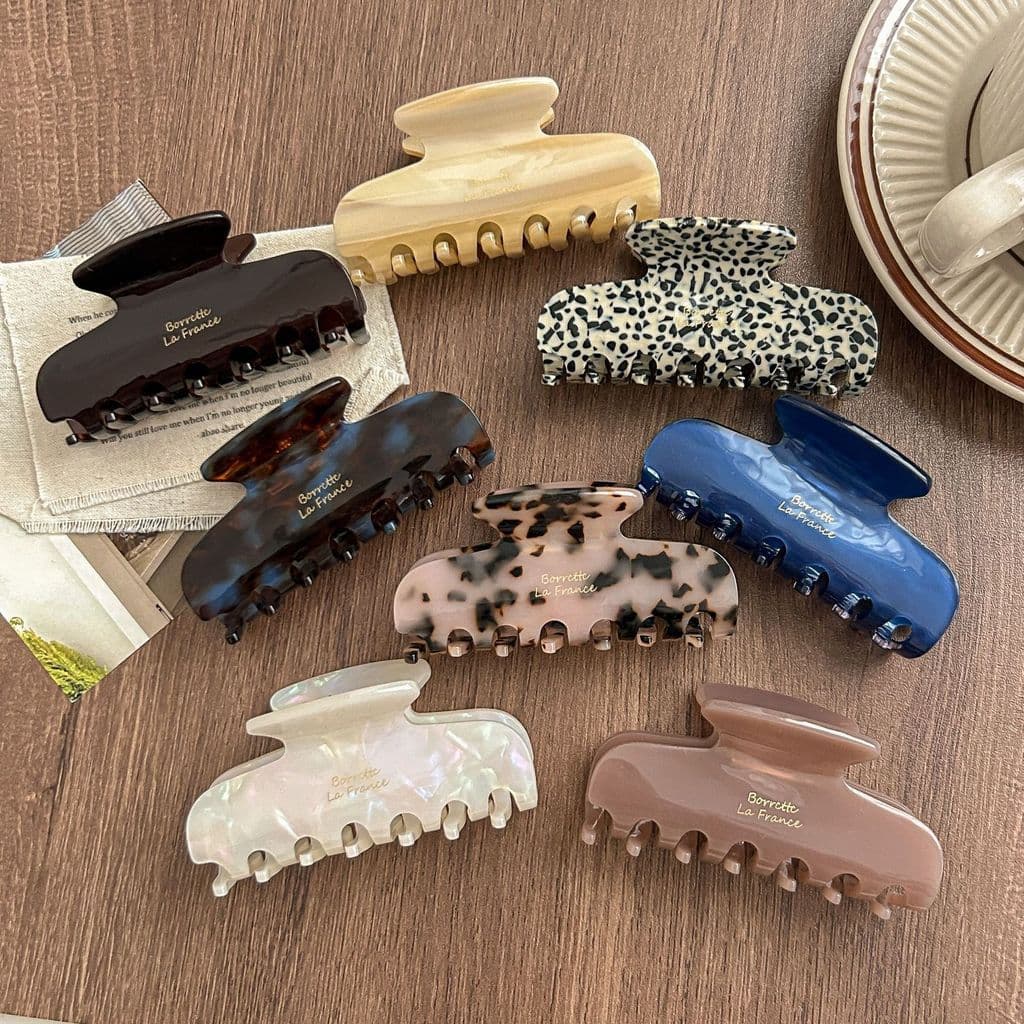 Garra De Cabelo De Acetato De Leopardo Vintage , Tamanho Médio , Retângulo , Dragão , Tubarão , Grampos , Acessórios Fem