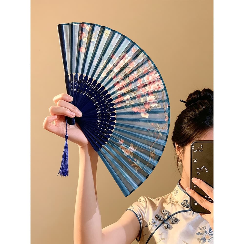 Ventilador estilo antigo ventilador dobrável feminino verão portátil 2026 novo estilo novo estilo chinês ventilador de b