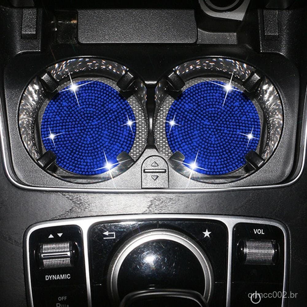 TKEY 2 Pçs Porta-Copos De Carro Strass Copo De Água Antiderrapante À Prova De Choque Sílica Gel Almofada Suporte De Blin