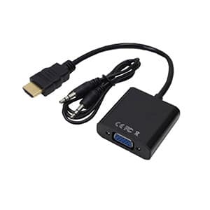 Conversor HDMI Macho x VGA Femea c/ áudio 20cm TBLACK