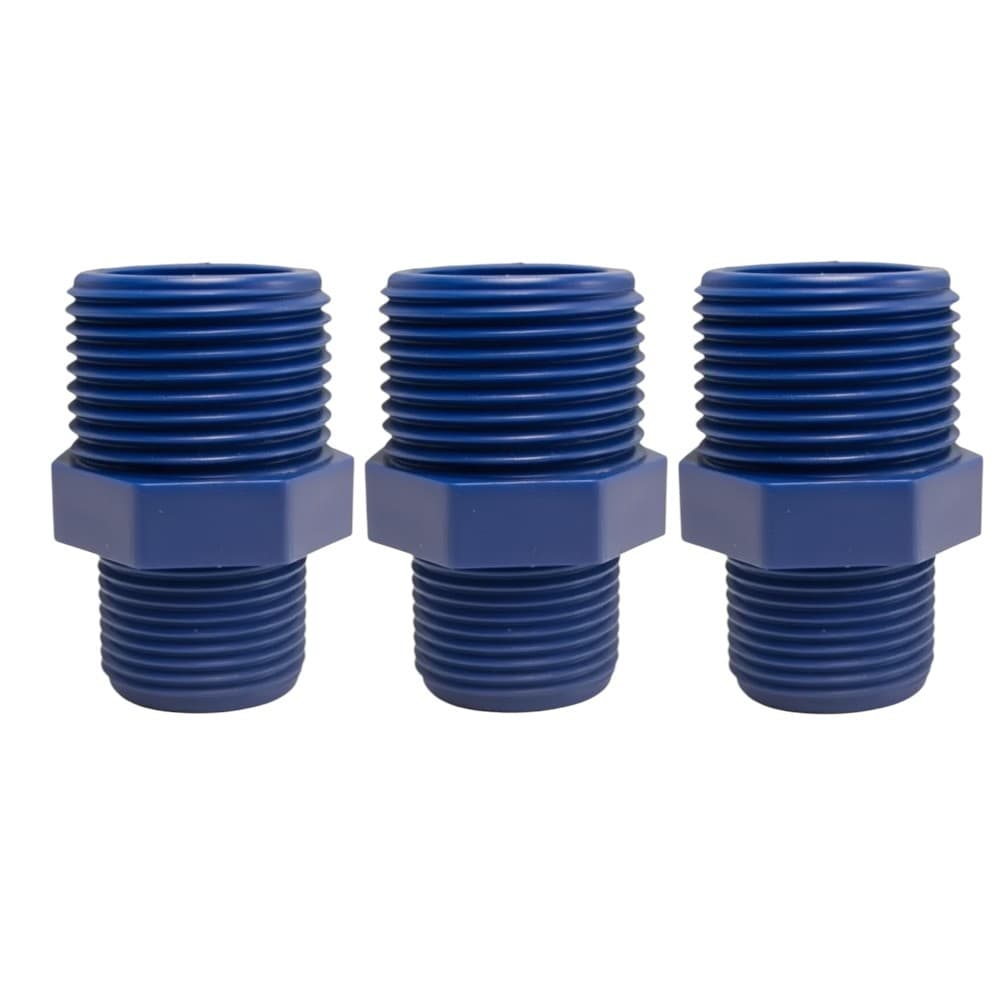 03 NIPLE REDUÇÃO 3/4X1/2 ROSCÁVEL ROSCA BSP UNIÃO NIPEL AZUL