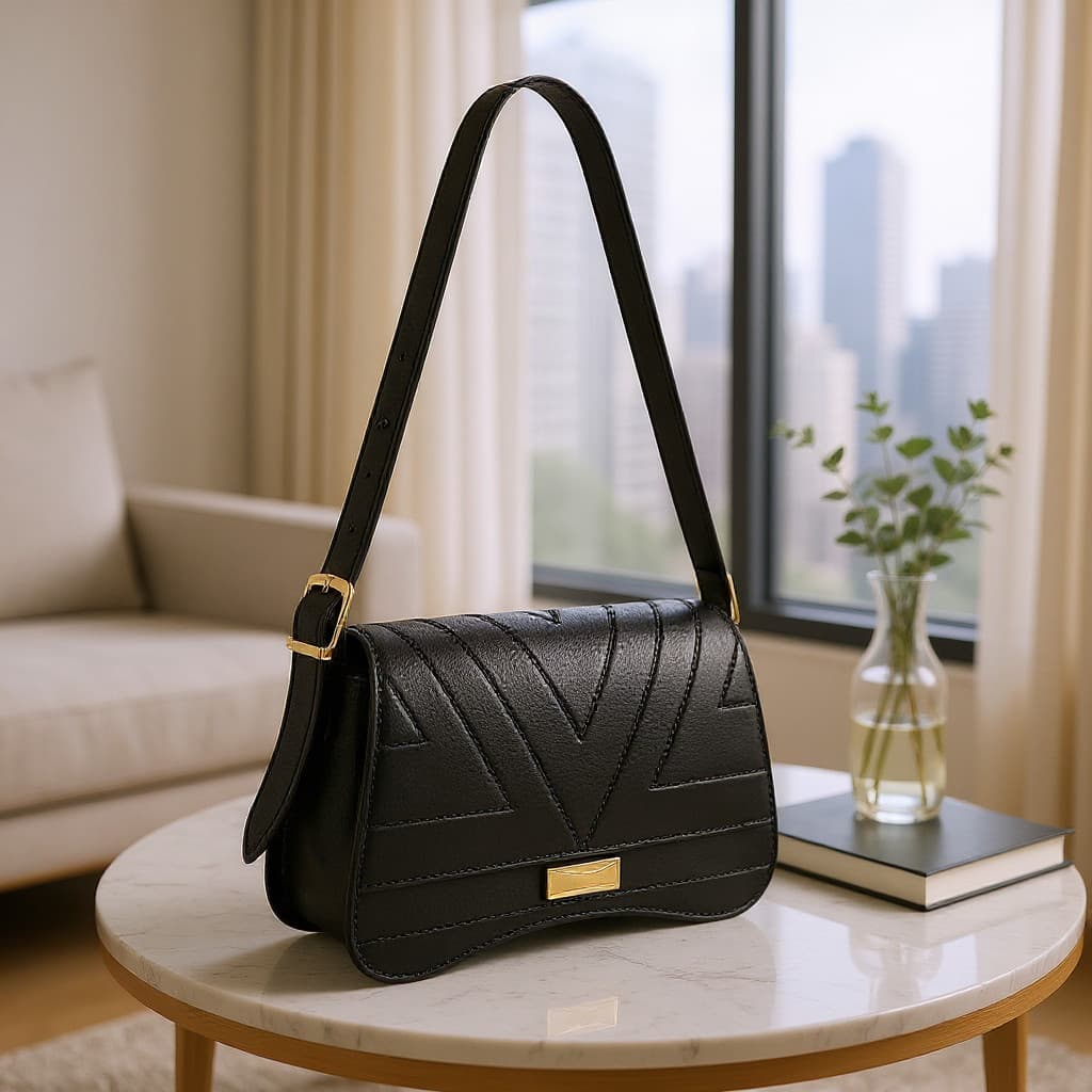 Bolsa Feminina Preta De Alça No Ombro Ajustável Bolsa Elegante Para Mulheres Chique Bolsa Com Preço Bom