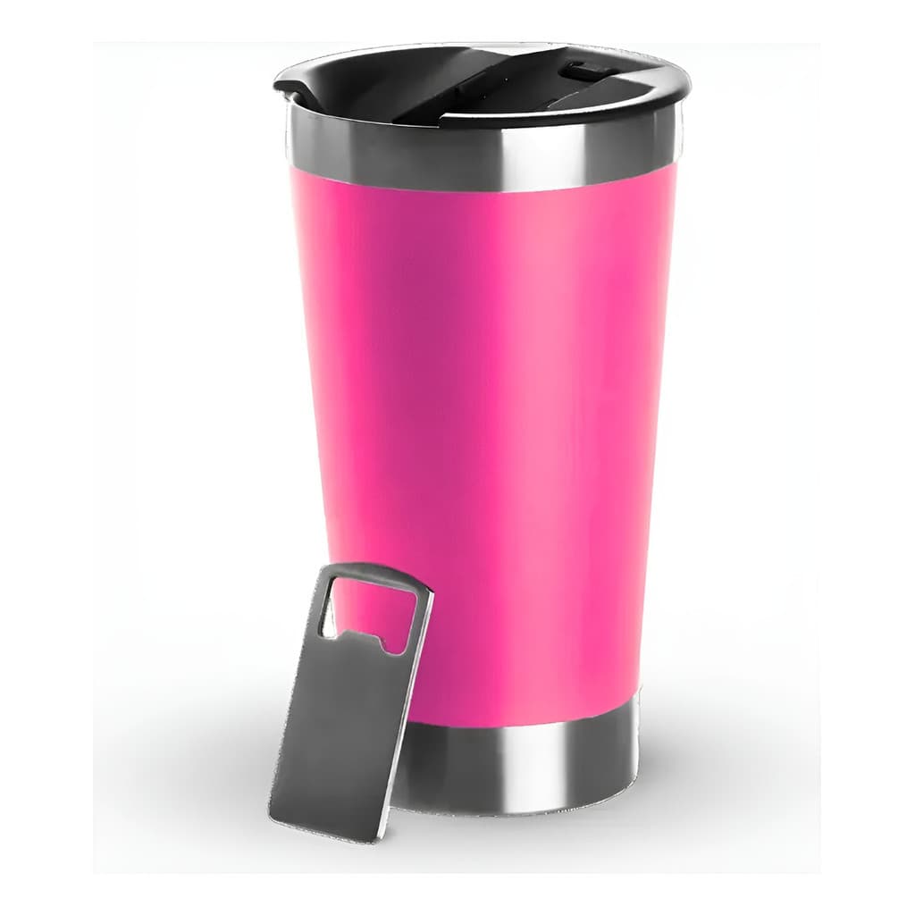 Copo Térmico Inox 473ml Antigotejament -cor Rosa Liso Rosa-chiclete Lisa