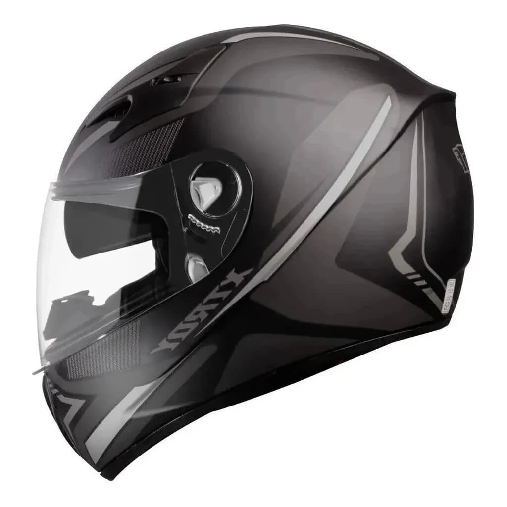 Capacete Fechado Ebf Xtroy Drone Preto e Prata Fosco Com Óculos