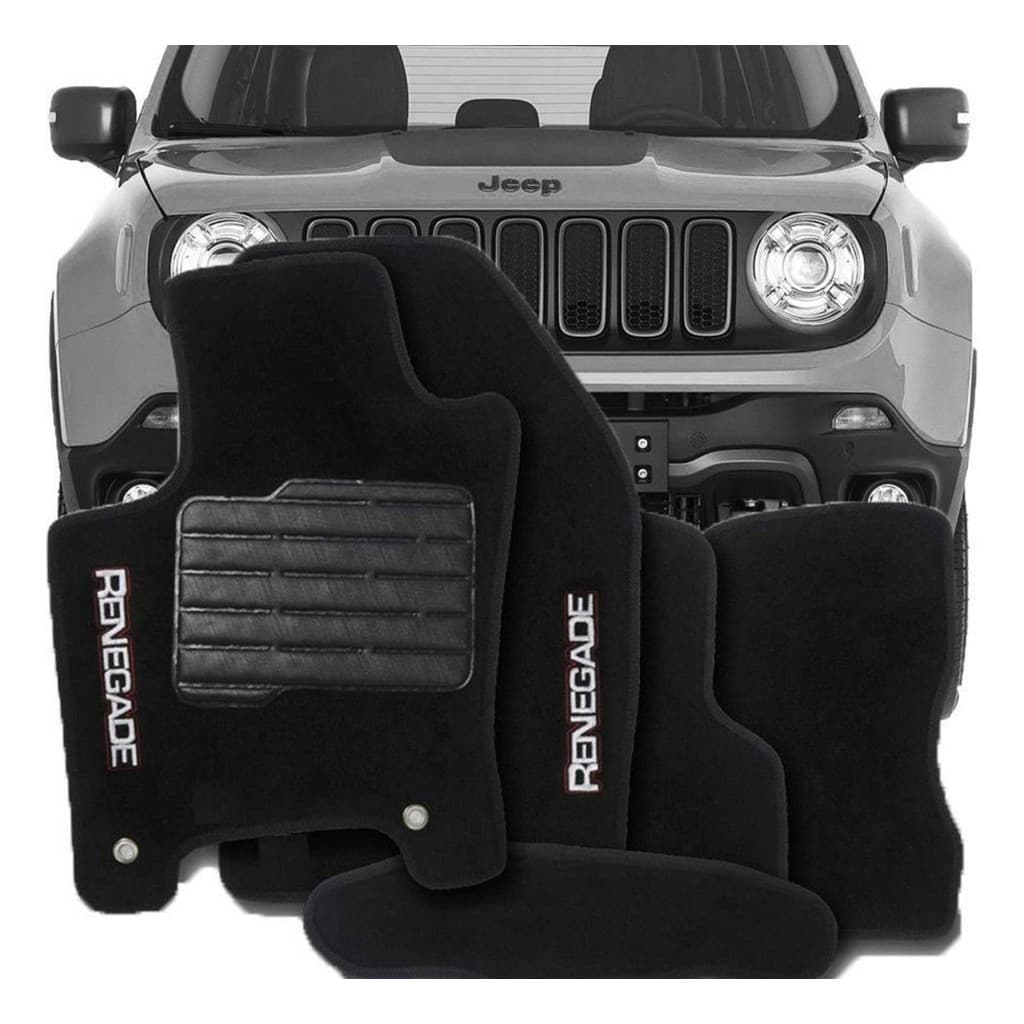 Tapete Jeep Renegade 2015 2016 2017 2018 2019 2020 2021 Jogo Com 5 Peças Em Carpete