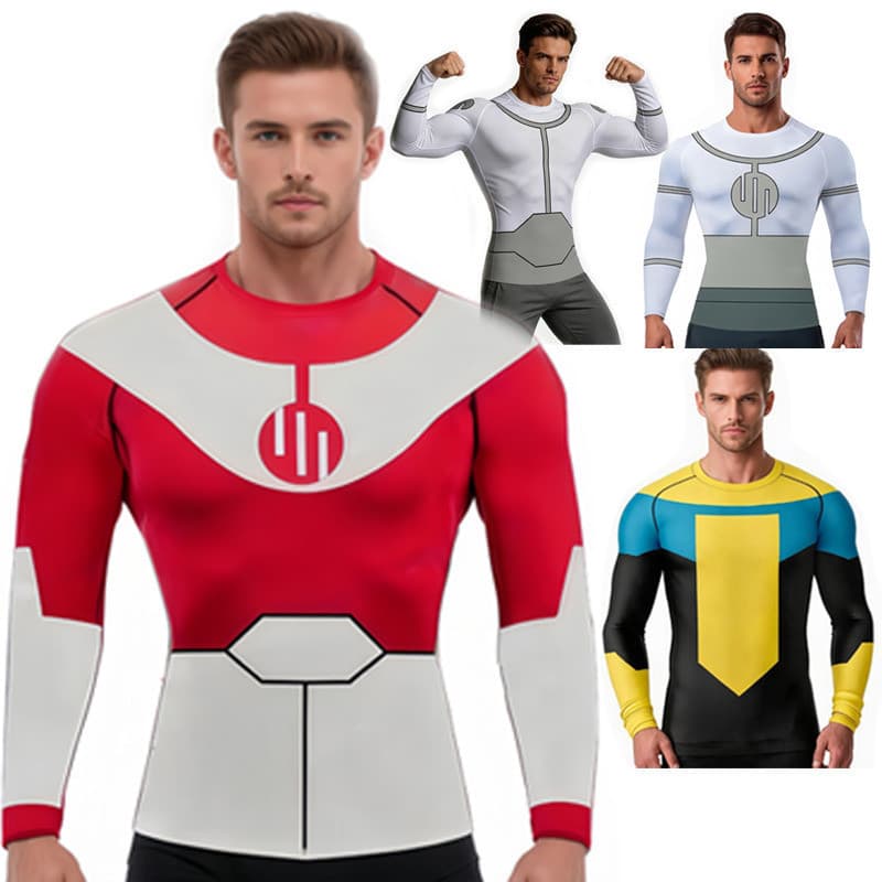 Camiseta de Compressão Invincible para Cosplay de Anime, BJJ, Fitness, Unissex, Equipamento de Treinamento de Jiu-Jitsu,