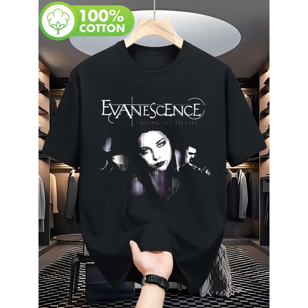 Camiseta Masculina Evanescence Rock Alternativo Retrô Gótico Básica Oversized 100%