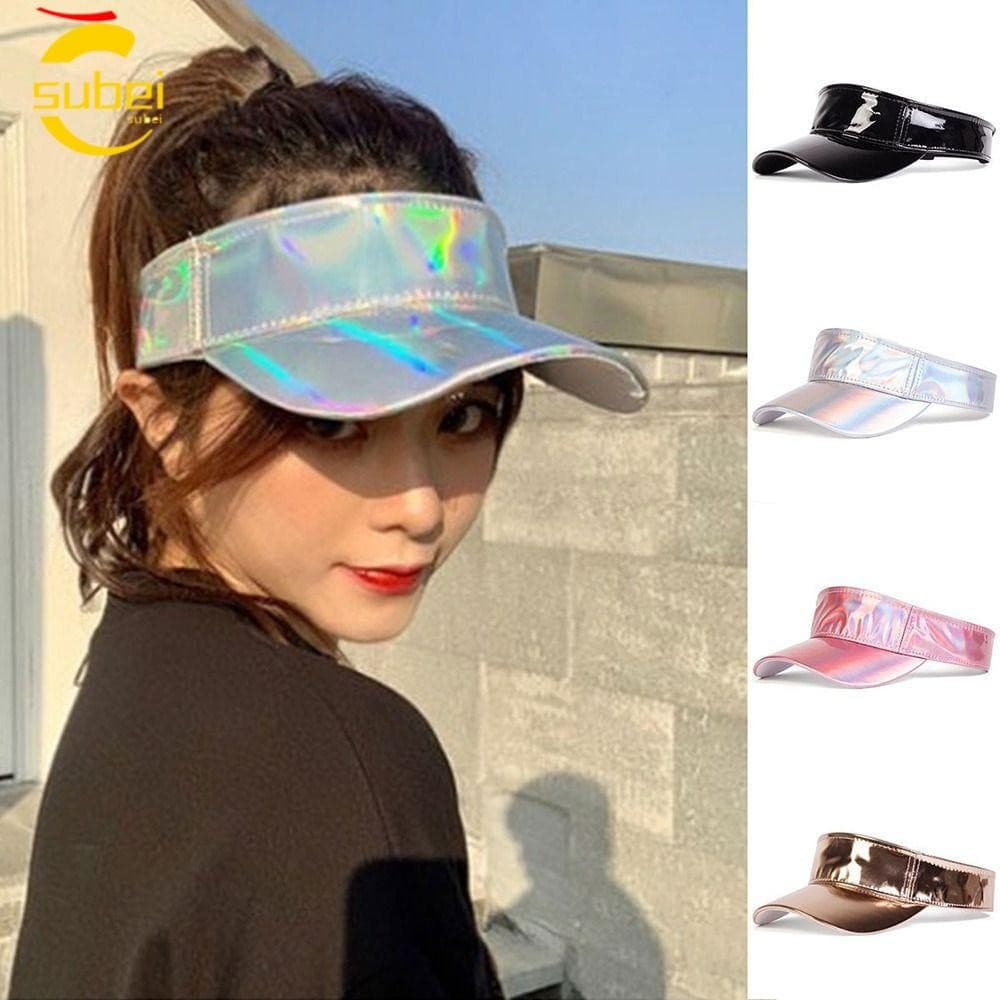 Boné De Bandana De Golfe De Tênis SUBEI , Chapéu De Viseira Solar A Laser De Verão Liso De Couro Sintético , Ajustável