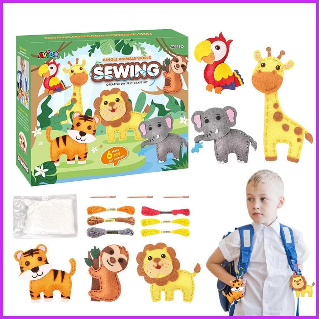 Crianças Kits De Costura Bonecas Animais De Pelúcia Projetos DIY Primeiro Kit Para Iniciantes Animal tayenith