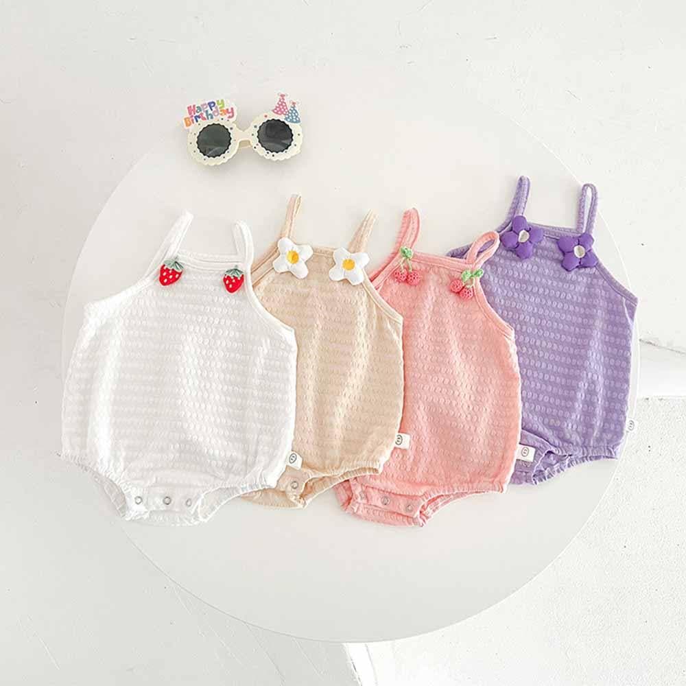 Bebê verão estilingue macacão bebê menina bonito sem mangas macacão Outing macacão fino Super bonito roupas de bebê