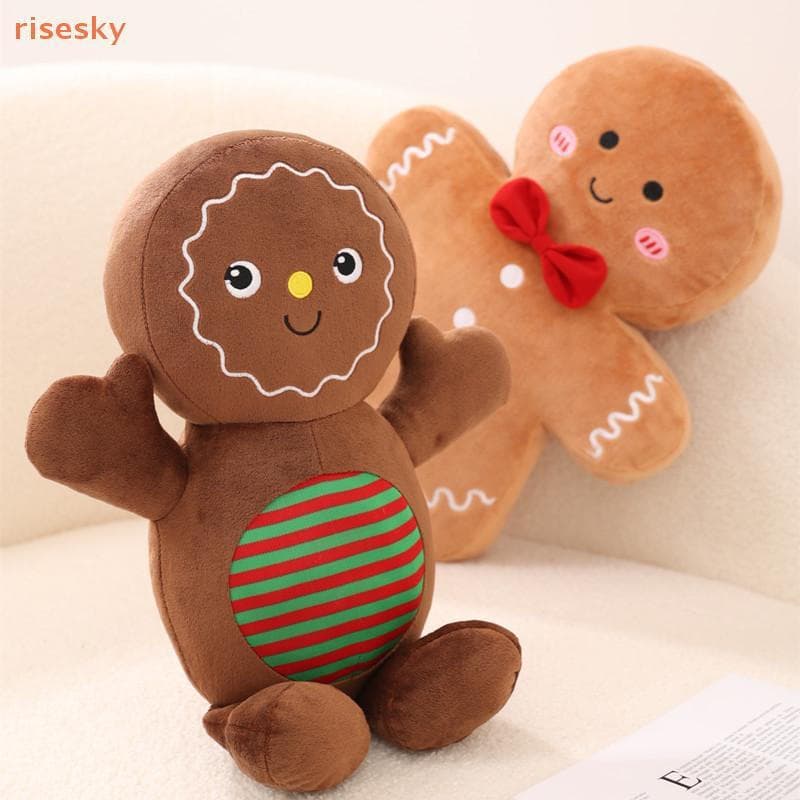 [risesky] Decoração De Natal Brinquedos Bonito Homem De Gengibre Plushie Brinquedo Boneca Dos Desenhos Animados Macio An