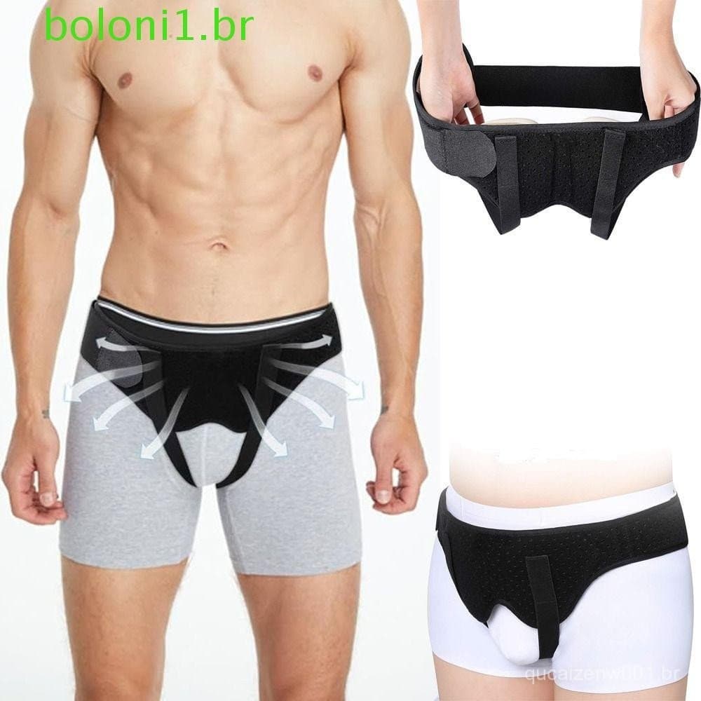 Suporte Para Hérnia Inguinal , Cinto De Respirável Com 2 Almofadas De Compressão Removíveis , Proteção Confortáve