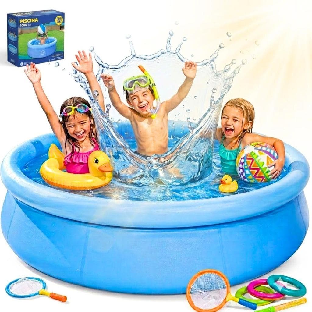 Piscina Inflável Infantil 1000 Litros Sun Way Redonda Resistente