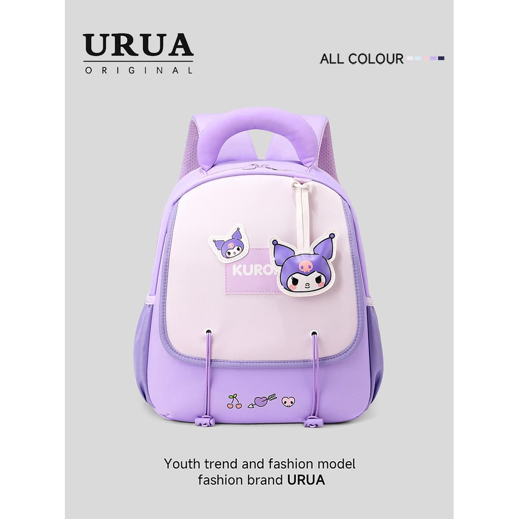 Kuromi mochila escolar de jardim de infância, mochila fofa para meninas, proteção leve de cume, reduz a carga, mochila p