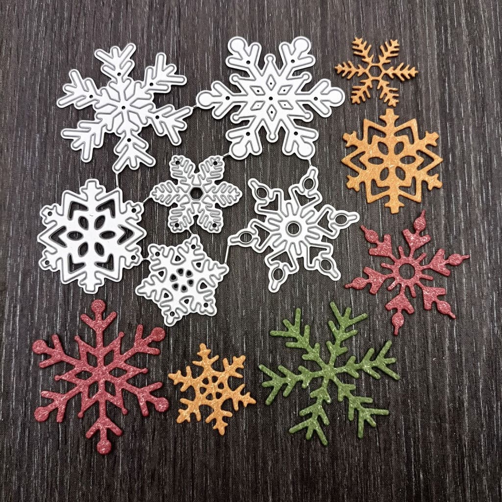 Flocos De Neve De Natal Corte De Metal Dados Flores Estêncil Para DIY Artesanato Scrapbooking Cartão Decorativo