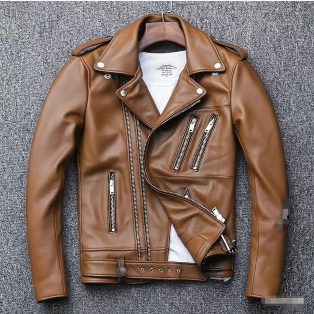 Jaqueta Masculina Estilo Motociclista em PU com Gola de Lapela, Tendência de Moda, Elegante, Mais Vendida 1GFF CKT1