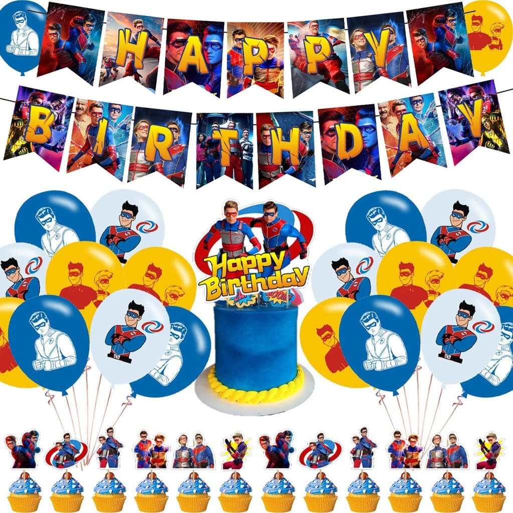Decorações de Festa Henry, Artigos de Festa de Aniversário Tema Perigo Inclui Faixa Decorativa - Topper para Bolo - 24 T