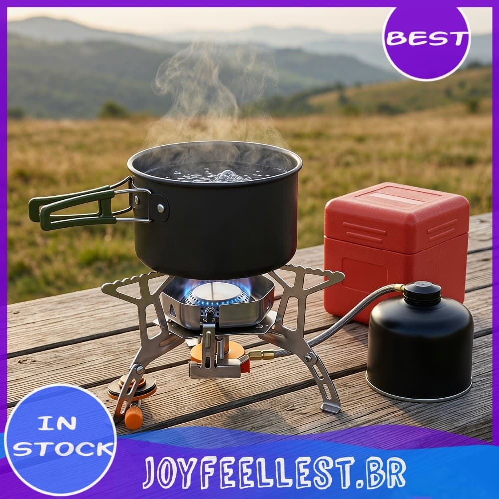 Fogão De Acampamento De Mochila Portátil Ao Ar Livre Dobrável A Gás Com Ignição Piezo Para Cozinhar Caminhadas